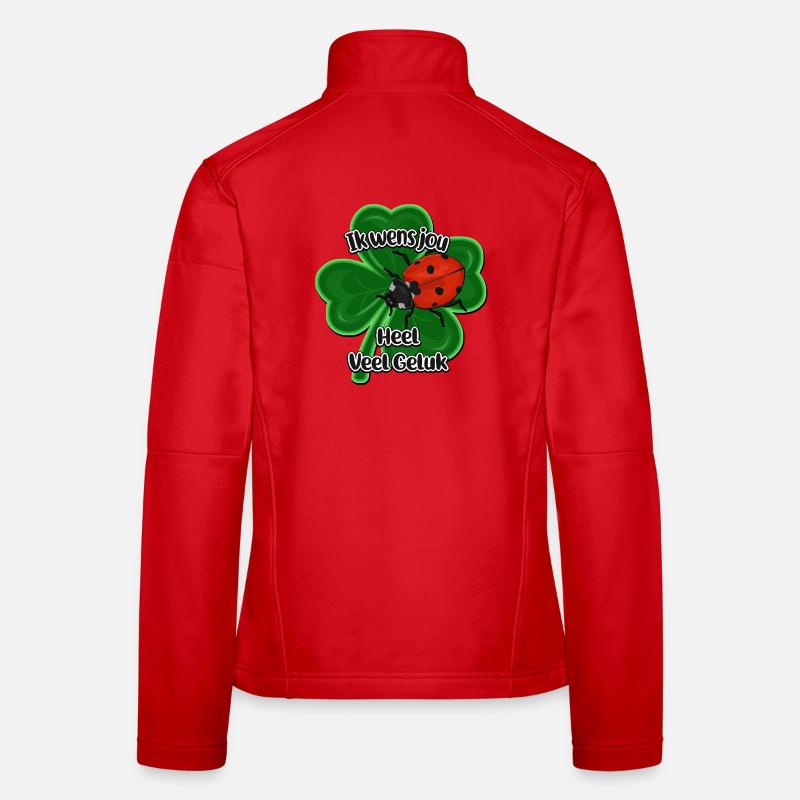 Lucky Ladybug on Clover Four Women's Softshell Jacket
