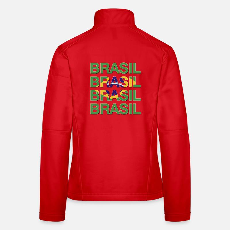 BRASIL Logo multiple Vert Jaune Bleu - Veste en tissu softshell Femme - rouge