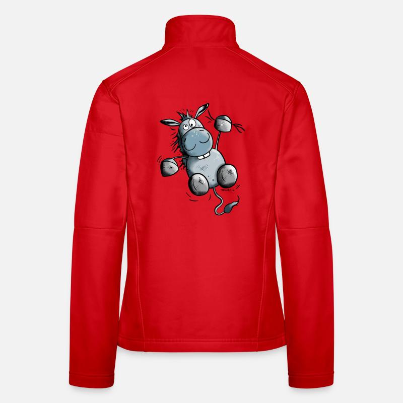 Esel hängt ab - Frauen Softshelljacke - Rot