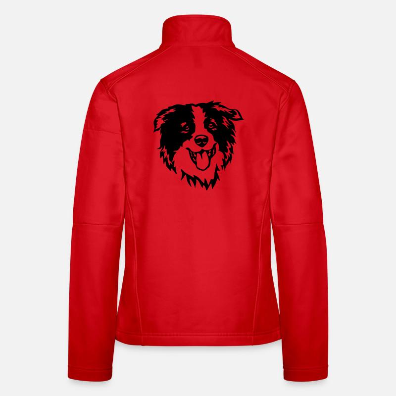 Tête de border collie Veste en tissu softshell Femme