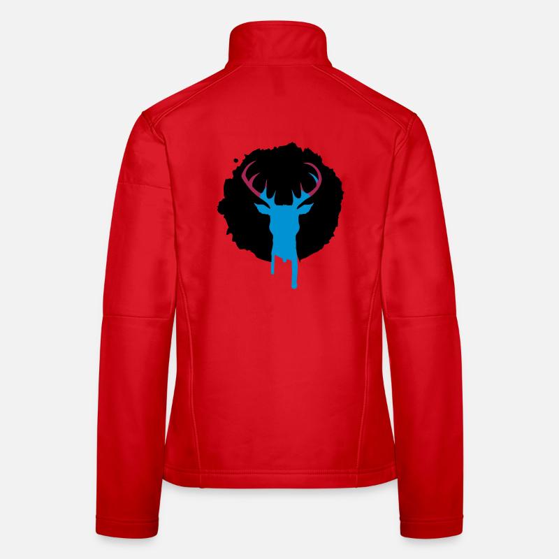 Hirsch Patch Graffiti Frauen Softshelljacke