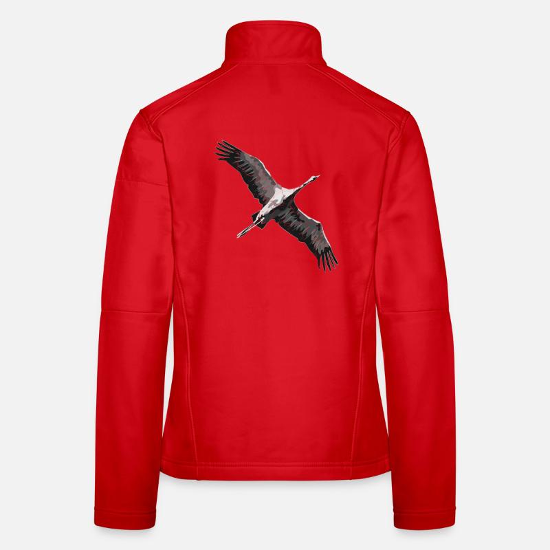 Kranich beim Flug in den Süden - Frauen Softshelljacke - Rot