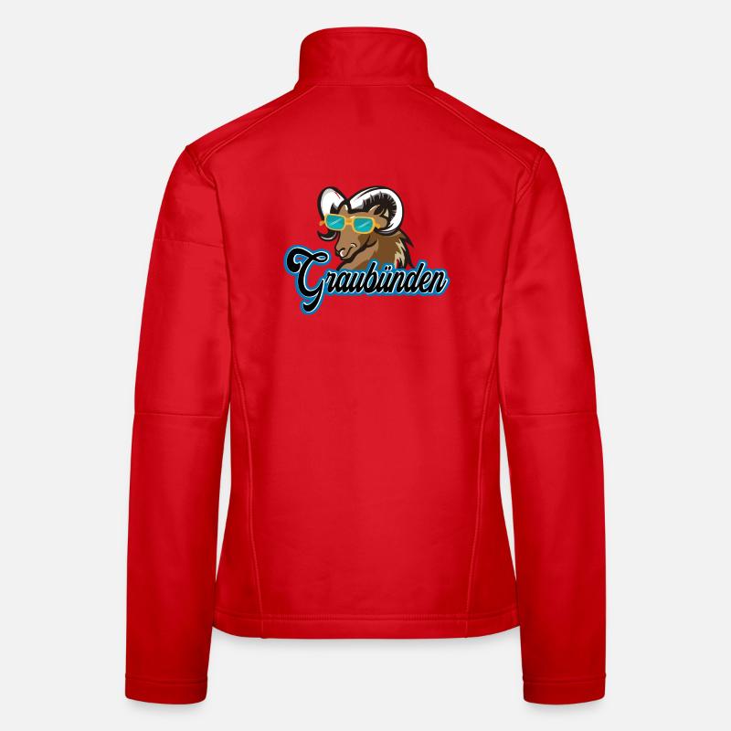 Graubünden Steinbock Stil - Frauen Softshelljacke - Rot