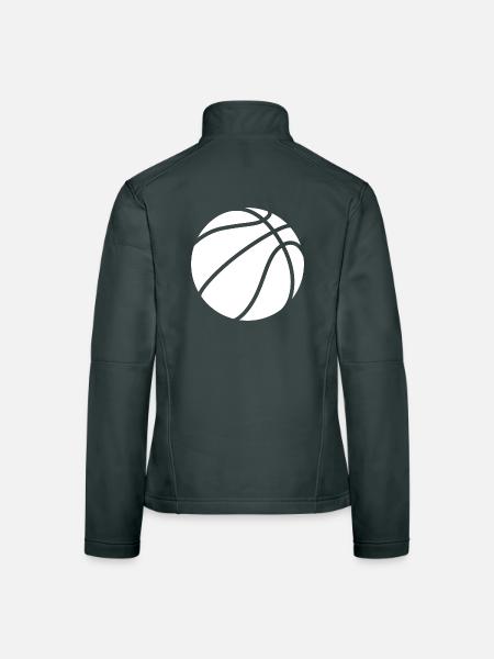 Logo de basket-ball blanc - Veste en tissu softshell Femme - gris foncé - Dos