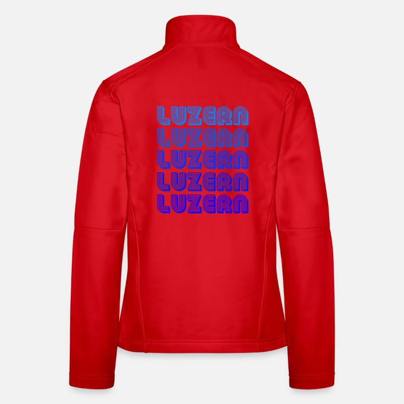 Luzern Gradient Schriftzug - Frauen Softshelljacke - Rot