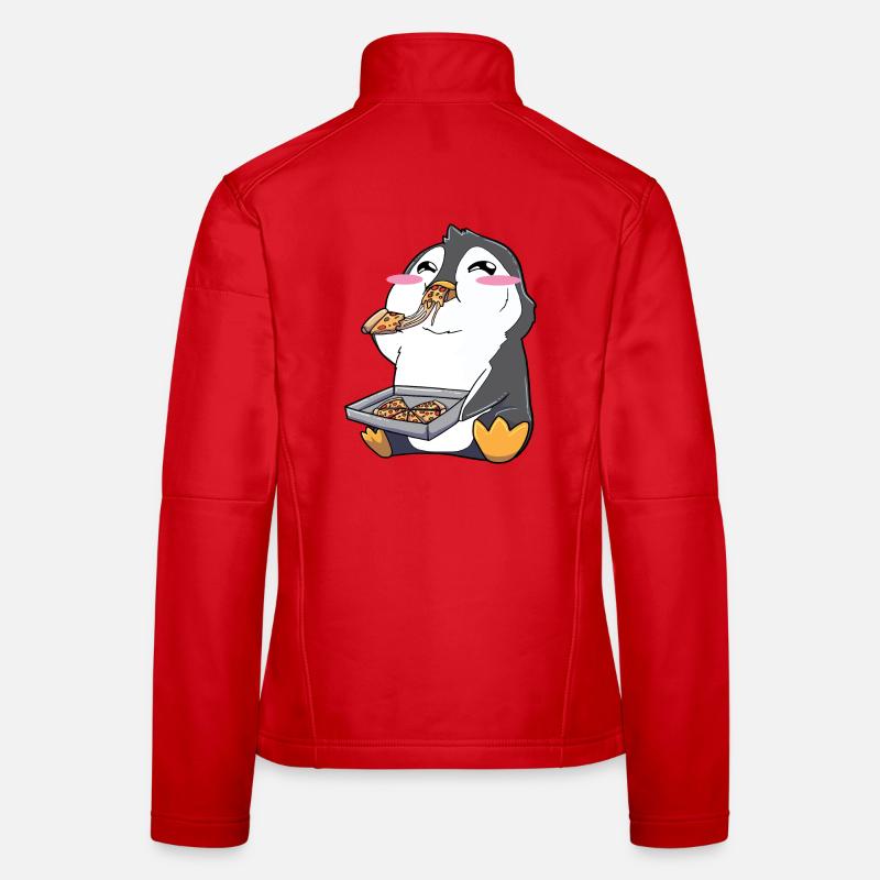 Funny Penguin Pizza Women's Softshell Jacket
