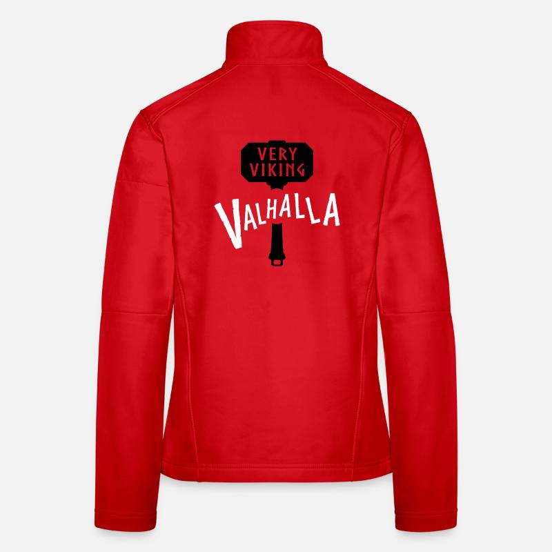 Walhalla Nordisches Krieger-Emblem - Frauen Softshelljacke - Rot