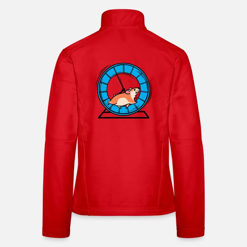 Hamster wheel running sprinting jogging funny workout Women's Softshell Jacket