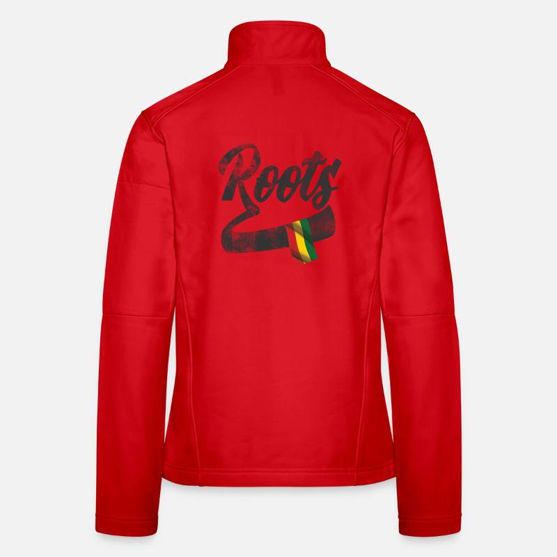 Roots Reggae Design with Colored Flag Women's Softshell Jacket