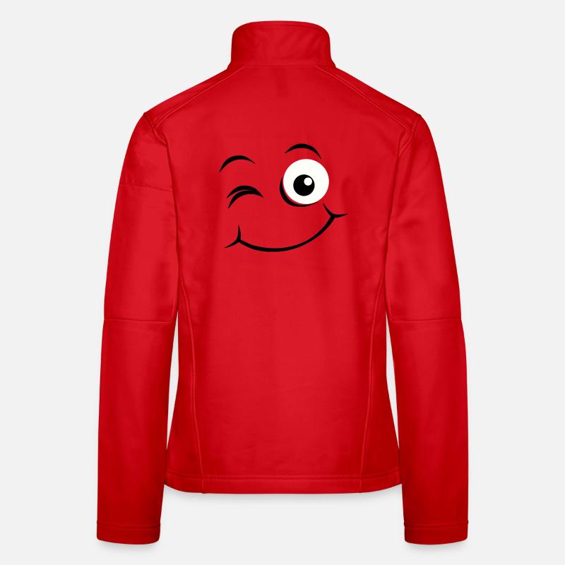 Visage heureux Émoticône Veste en tissu softshell Femme