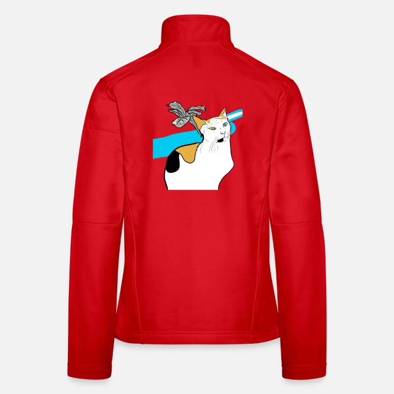sitzende Katze Frauen Softshelljacke