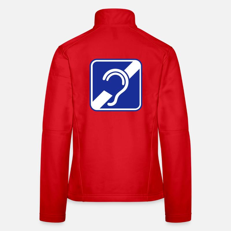 Sourd, malentendant, surdité, signe de perte auditive Veste en tissu softshell Femme