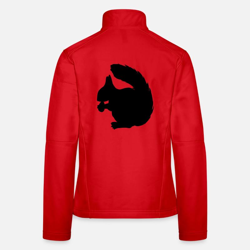 Eichhörnchen mit Nussschattenfigur - Frauen Softshelljacke - Rot