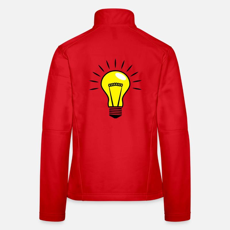 Light bulb Comic Vector 3 Color customizable Women's Softshell Jacket
