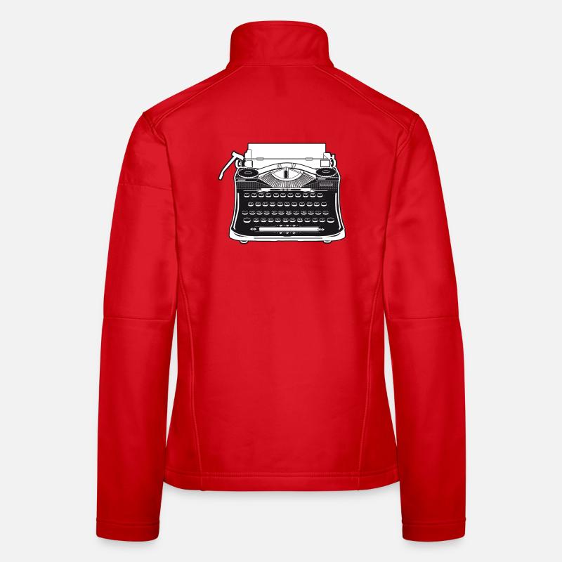 nostalgic antique typewriter in retro style Women's Softshell Jacket