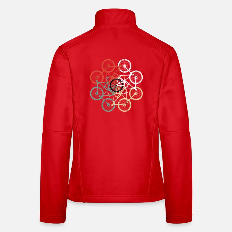 Mosaïque colorée de roues de vélo Veste en tissu softshell Femme