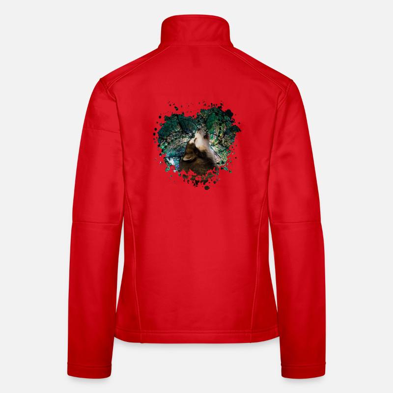 Heulender Malamute - Frauen Softshelljacke - Rot