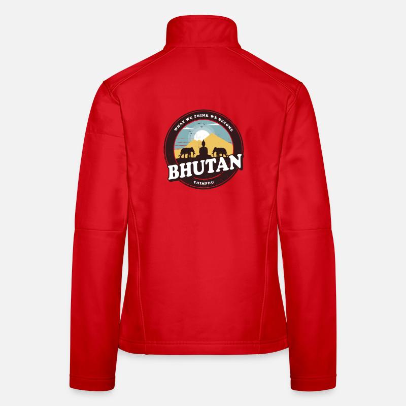 Bhutan Buddha Design mit Elefanten / Geschenkidee Frauen Softshelljacke