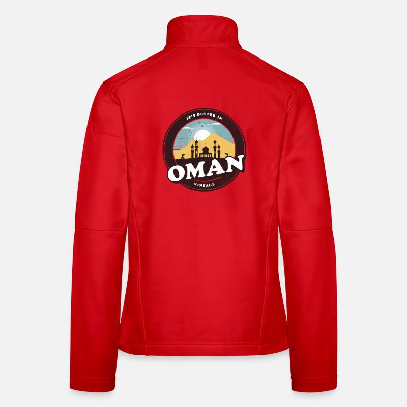 Oman Vintage Moschee Design - Frauen Softshelljacke - Rot