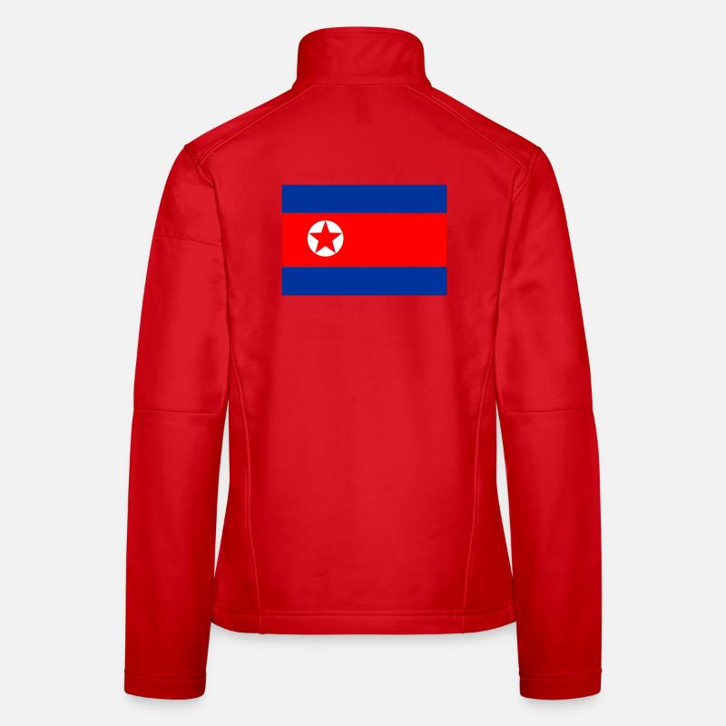 Drapeau du logo de la Corée du Nord Drapeau nord-coréen Veste en tissu softshell Femme