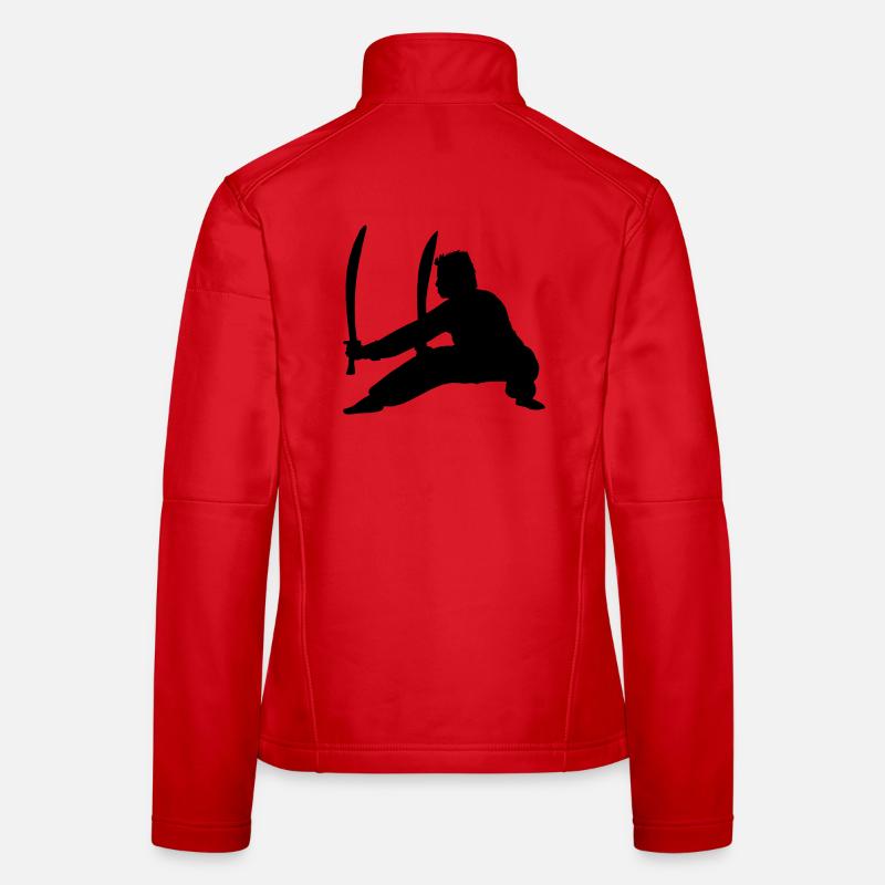 Pratiquant de Kung Fu avec deux épées Veste en tissu softshell Femme