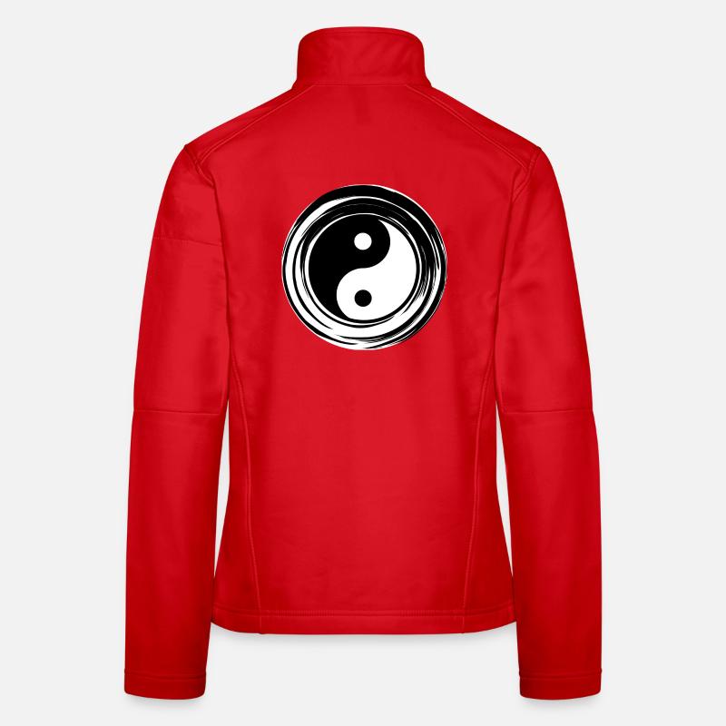 Yin-Yang Blanc Veste en tissu softshell Femme
