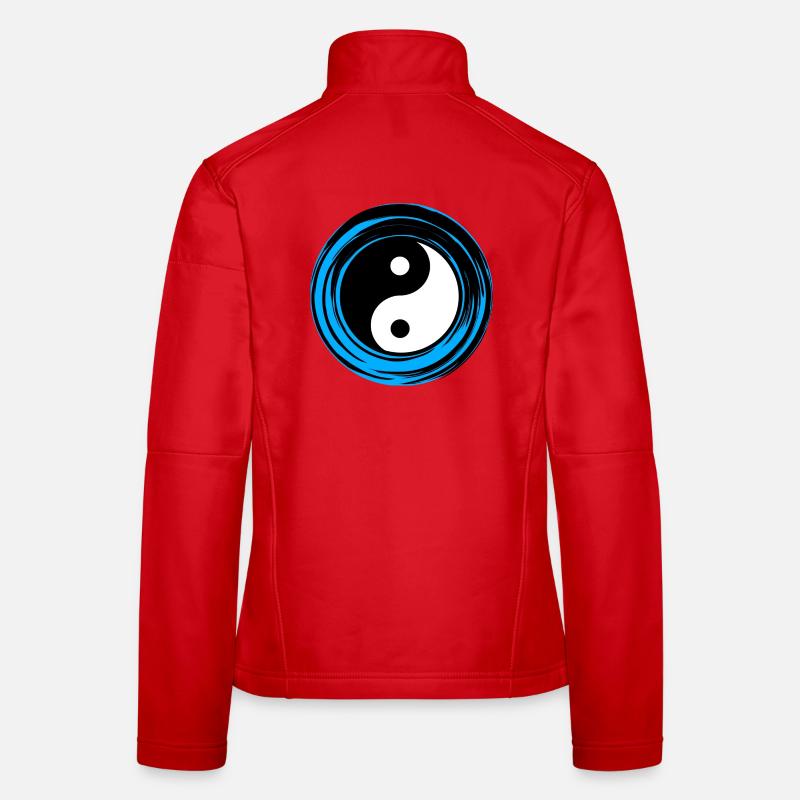 Yin-yang Bleu Veste en tissu softshell Femme