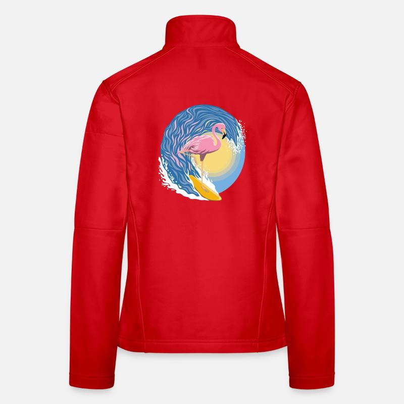 Flamant rose surfeur Veste en tissu softshell Femme