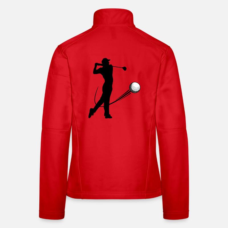 Golf player hits ball shadow Women's Softshell Jacket