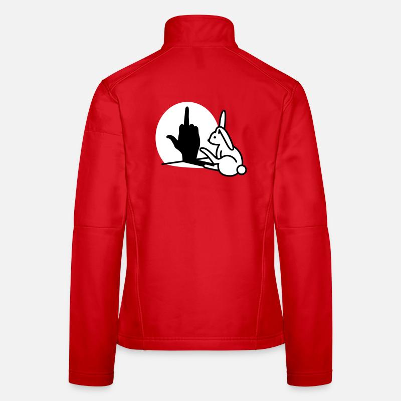 Rabbit Shadow Hand FUCK OFF Middle Finger Rabbit Women's Softshell Jacket