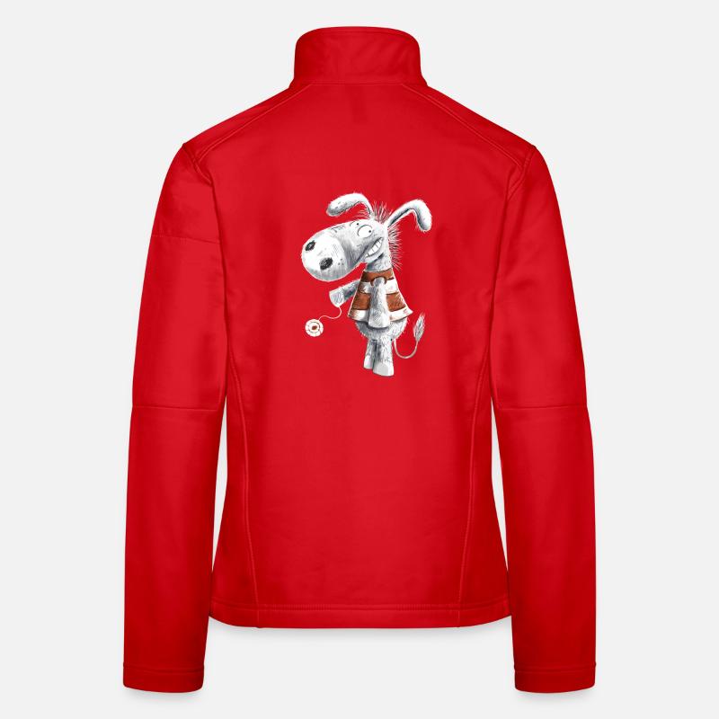 Esel Mit JoJo - Frauen Softshelljacke - Rot