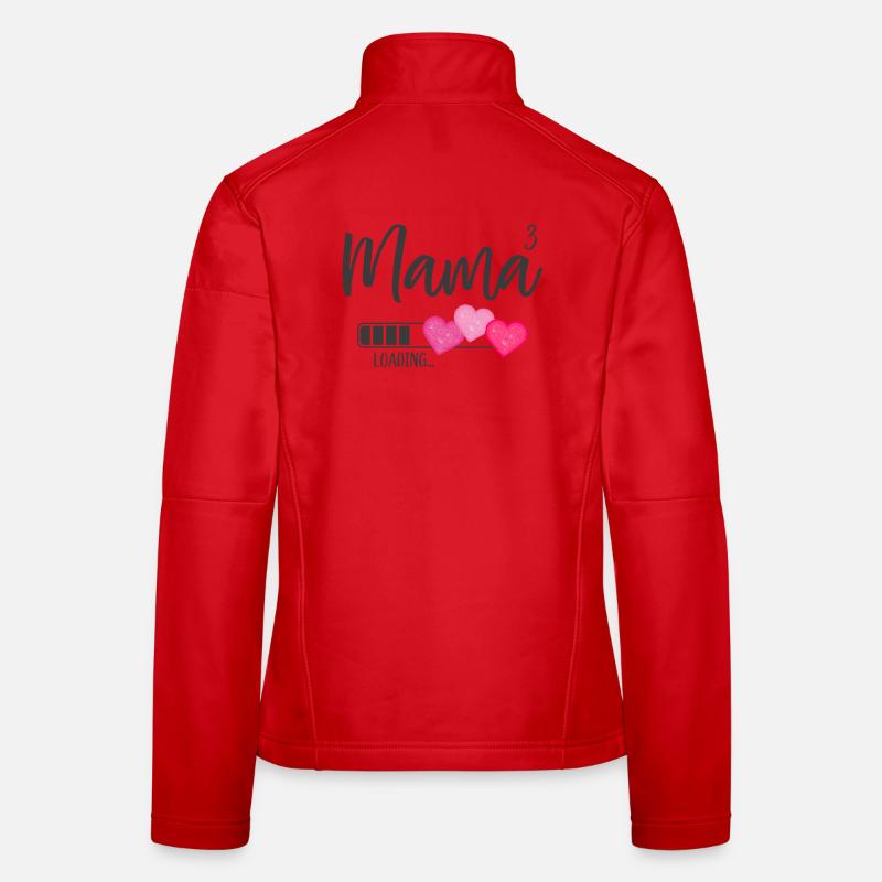 Mama hoch 3 Drillingsmama Drillinge Loading Herz Frauen Softshelljacke