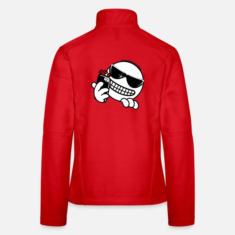 Hacker mit Telefon Frauen Softshelljacke