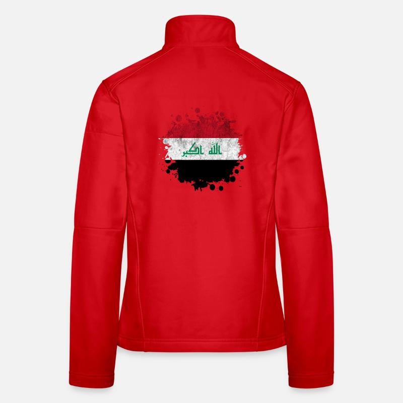 Conception de drapeaux Splash Irak Veste en tissu softshell Femme