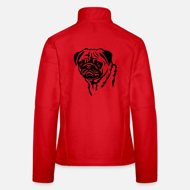 Mops Kopf Frauen Softshelljacke