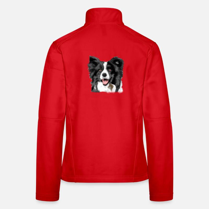 Border Collie - Frauen Softshelljacke - Rot