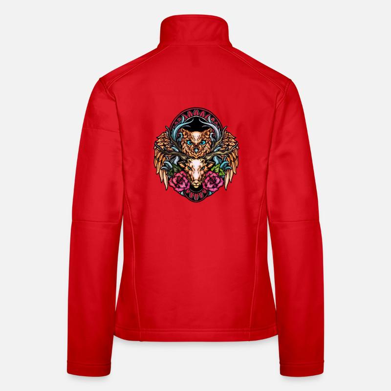 Atemberaubende bunte Eule Frauen Softshelljacke