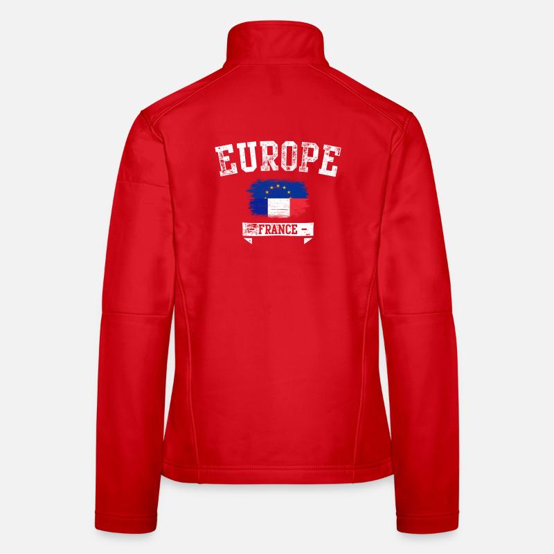 France Flag Brush Europe - Women's Softshell Jacket - red