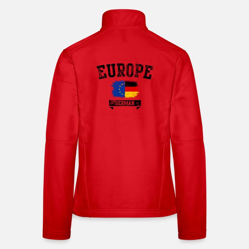 EU Germany Flag Brush Blend Women's Softshell Jacket