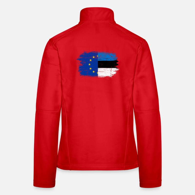 Fusion der EU-deutschen Flagge Frauen Softshelljacke