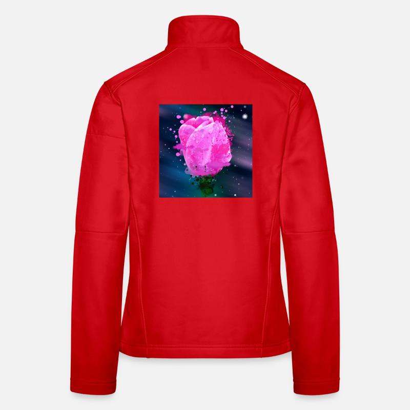 Tulipes Roses Fleurs Aquarelle Art Veste en tissu softshell Femme