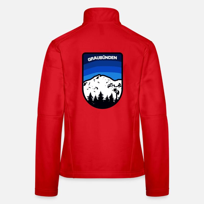 Graubünden Berglandschaft Emblem - Frauen Softshelljacke - Rot