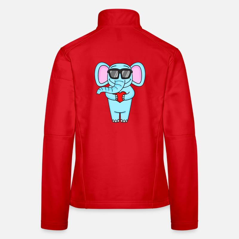 Elefant mit Sonnenbrille und Herz Frauen Softshelljacke