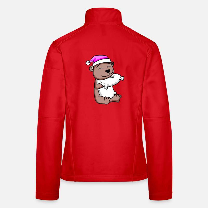 Ours avec oreiller et bonnet de couchage Veste en tissu softshell Femme