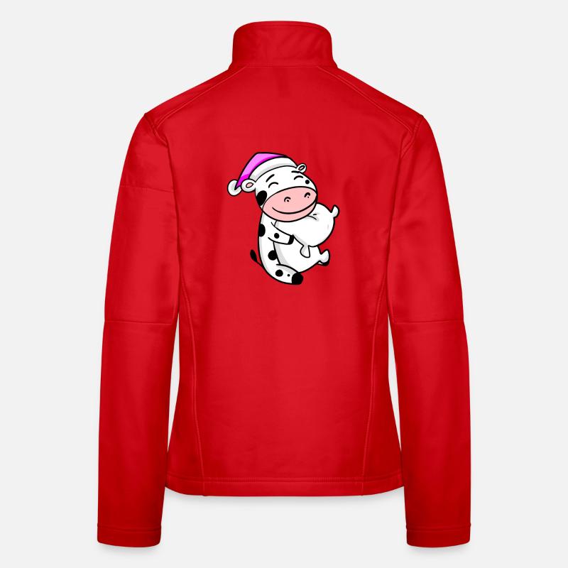 Vache avec oreiller et bonnet de couchage Veste en tissu softshell Femme