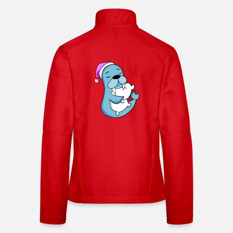 Sea lion with pillow and sleeping cap Women's Softshell Jacket