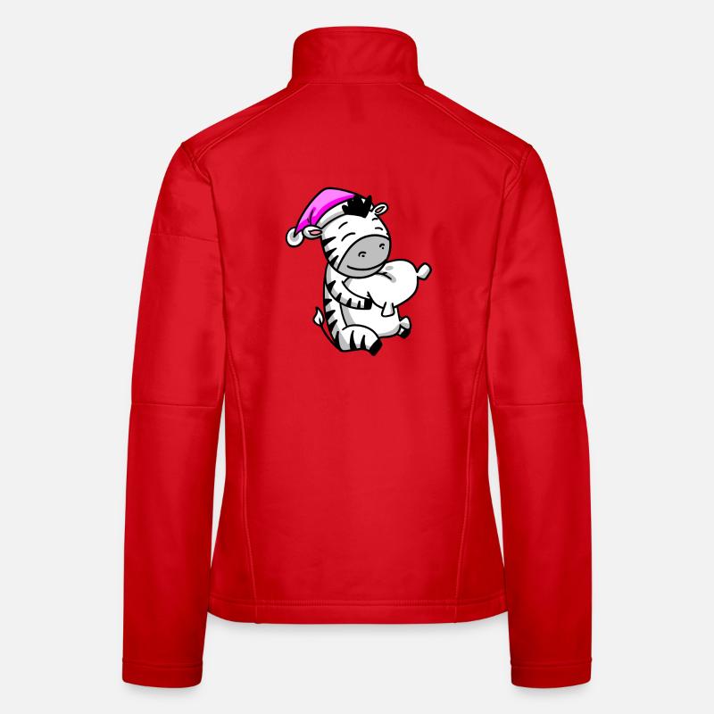 Zebra with pillow and sleeping cap Women's Softshell Jacket