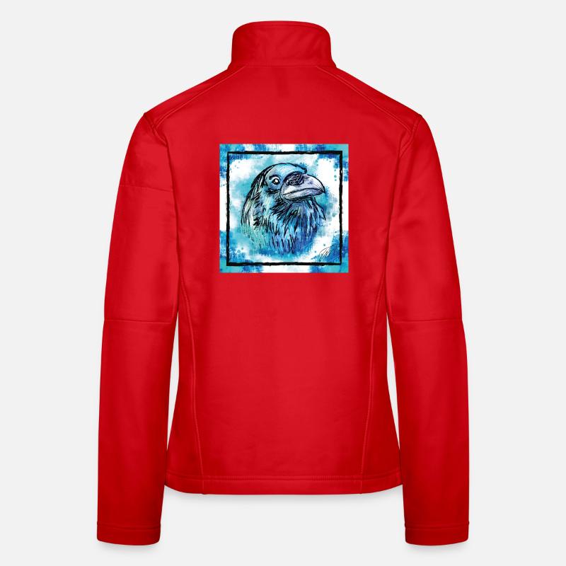 Der blaue Rabe, Tier Geschenke - Frauen Softshelljacke - Rot