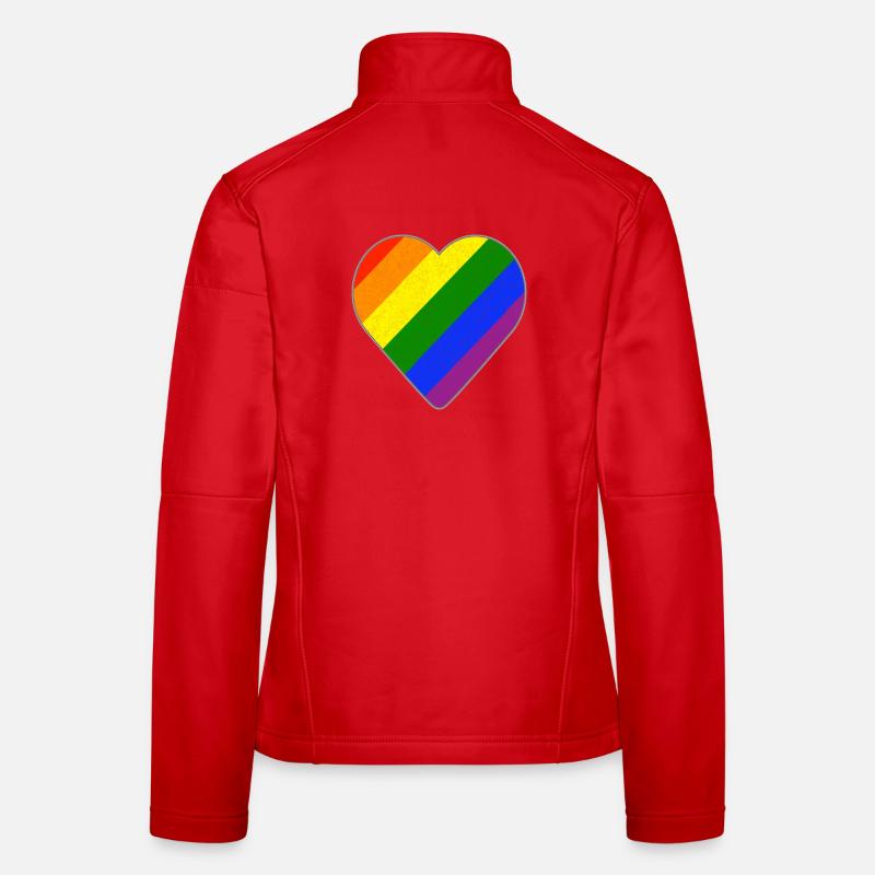 Regenbogen Herz Frauen Softshelljacke