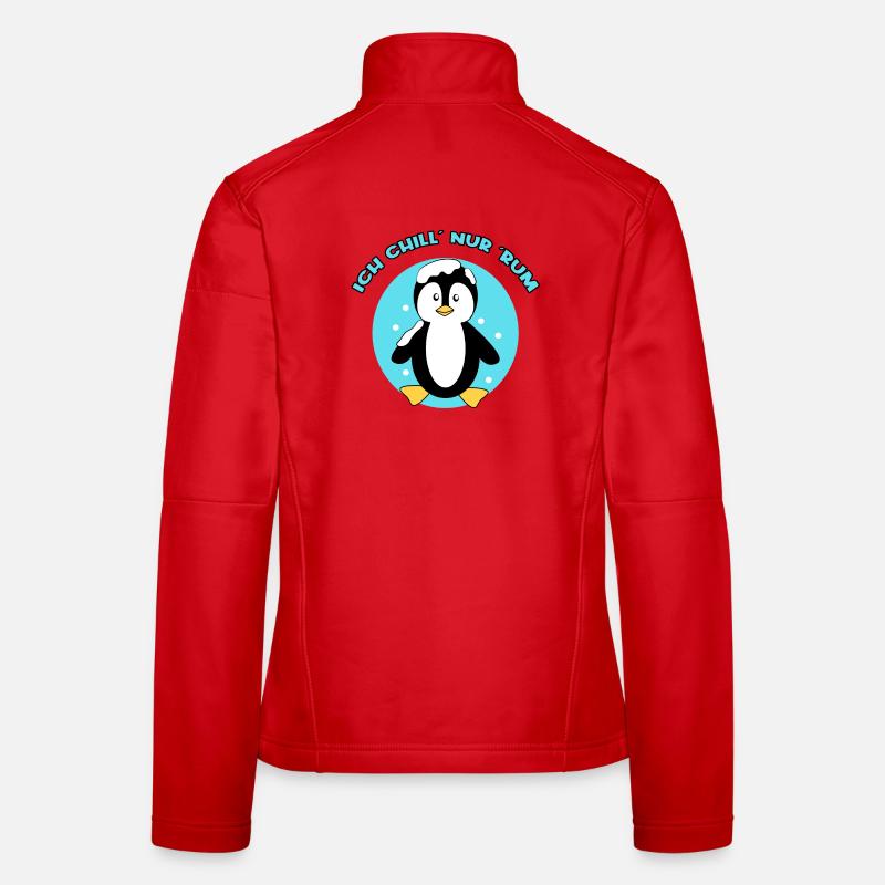 Süß Pinguin Seevogel Arktis Tier Schnee Vogel Eis Frauen Softshelljacke